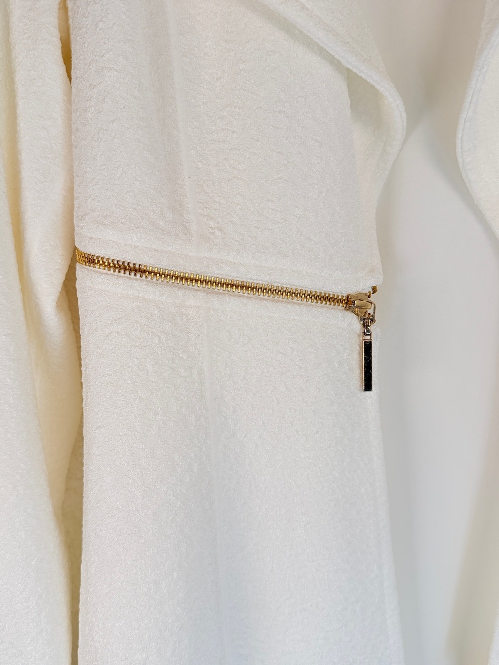 Eva Varro Textured Zip Accent Jacket Coat Womens Size Small Ivory avant garde - Picture 7 of 9